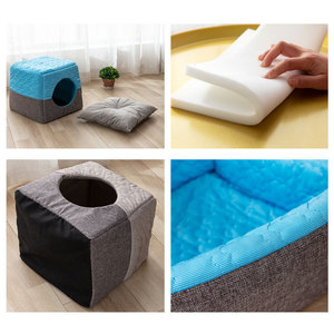 Novedades: Cama para Perros y Gatos 2 en 1, Interior, Sólida, Cuadrada, Clásica, Antideslizante, de Felpa, Plegable - Product Image 3