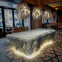 Comptoir de bar moderne en résine LED rétroéclairée, changeant de couleur RGB, dessus de bar en époxy transparent pour hôtel de luxe, boîte de nuit, décoration commerciale