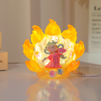 Nouvelle décoration créative LED renard à neuf queues en résine, à brancher, pour salon, chambre, bureau, cadeau de festival pour filles