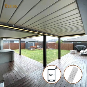 Pérgola Bioclimática Motorizada con Control por Aplicación TUYA, Pérgola de Aluminio Impermeable con Techo de Láminas Ajustables - Product Image 1