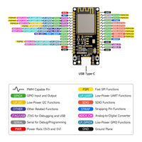 Placa de Desarrollo ESP32-C6 con Microcontrolador WiFi 6 de 160MHz, Módulo Serie ESP32-C6-WROOM-1-NX, Compatible con USB UART