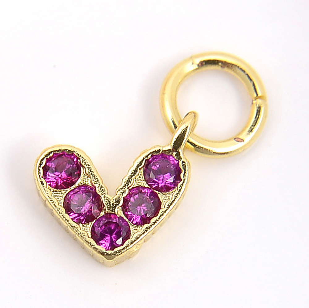 012 Purple Heart with Diamonds 1PCS