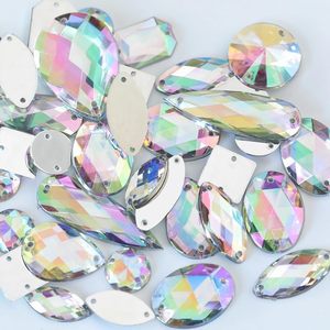 Piedras de cristal de formas mixtas para coser, gemas acrílicas de base plana, diamantes de imitación, strass para costura, manualidades, bricolaje y prendas de vestir. - Product Image 2