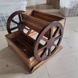 Boîte à fleurs et étagère créatives en bois brûlé pour l'extérieur - Product Image 5