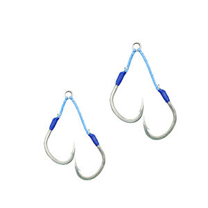 JK baja karbon tinggi kualitas Premium kait bantu ganda untuk memancing di air asin kekuatan Jigging lambat untuk umpan laut Target memancing Bass - Product Image 6