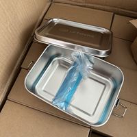 Boîte à lunch de repas avec code QR et logo personnalisés avec couvercle en acier inoxydable Récipients de stockage d'aliments étanches et écologiques pour enfants