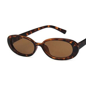 Lunettes de soleil ovales tendance 2020, style vintage rétro, protection UV400, petite monture, motif vache, pour femme - Product Image 4