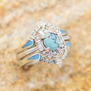 Anello Vintage Stile Turchese da Donna, Gioiello Regolabile Aperto Retrò, Anello Minimalista per Uso Quotidiano - Product Image 3