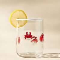 Vaso de Jugo de Vidrio Transparente Hecho a Mano, Sin Plomo, Personalizado, Vaso Decorativo