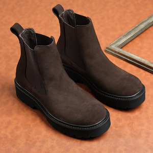 Botines de cuero Balmoral con cordones para hombre, textura lijada a mano, estilo de trabajo de algodón Amish, impermeables, antideslizantes, de especialidad. - Product Image 4