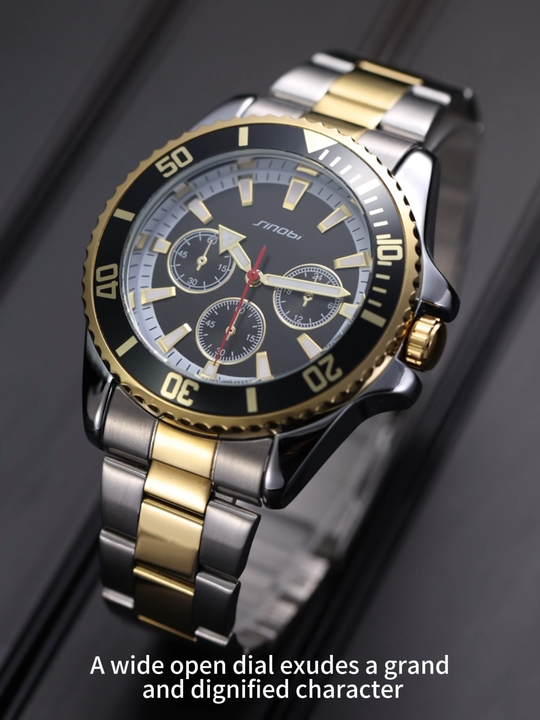 SINOBI Hot Sale Quartz Wrist Watch Men Stainless Steel Strap