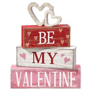 クロスボーダーホットセールバレンタインデーアメリカンスタイル層状木製飾りピンクハート中国ダイニングテーブルセンターピース - Product Image 5