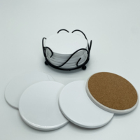 Sous-verres en céramique vierges pour sublimation, avec base en liège, pour la vente en gros