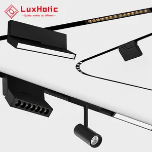 Luxholic Round 3w 9w 42w 24v Magnet Led Track Light 20mm Circular Magnetic Track Rail Light System For Hotel Restaurant