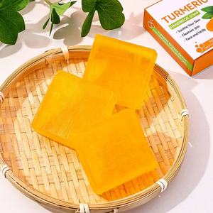 Savon artisanal au curcuma pour le visage et le corps, 80g, nettoyage en profondeur, vente en gros - Product Image 2