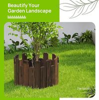 Borde de Madera para Jardín de 4 Pies, Valla Decorativa de Madera para Jardín, Borde de Paisajismo, Valla de Madera para Exteriores