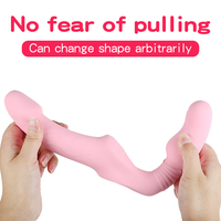 Vibrateur à double tête avec télécommande, stimulation du point G et du clitoris, jouet sexuel sans bretelles, gode vibrant pour lesbiennes et femmes