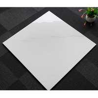 Carreaux de sol en porcelaine brillante 60x60 de haute qualité à prix abordable, design moderne pour salle de bain et extérieur, effet marbre blanc, isolation thermique, idéal pour villa