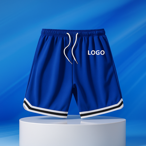 Nouveau short de sport 2-en-1 en 100 % polyester à séchage rapide, idéal pour la gym et le basketball, décontracté, taille mi-haute, avec poche latérale zippée, motif uni, en toile. - Product Image 1