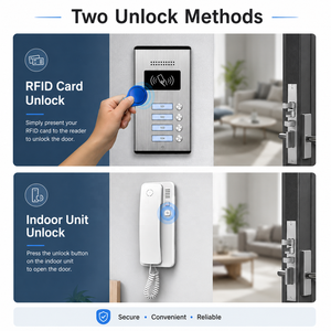 Système d'<span class=keywords><strong>interphone</strong></span> audio 2 fils avec 6 combinés, contrôle d'accès et antivol pour appartements - Product Image 2