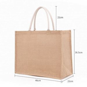 Design Promoting Eco-friendly Large-sized Women's Laminated Jute Beach Bags Jute Shopping Bags and Reusable Jute Bags - Product Image 2