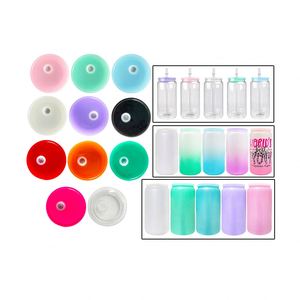 Tapas de Plástico Acrílico al por Mayor con Orificio para Pajita, para Globos de Nieve de 12oz y 15oz, para Latas de Vidrio de 16oz y 20oz - Product Image 4