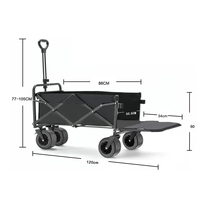 Vente en gros chariot de pique-nique pliable en aluminium portable chariot de poussette pour le camping en plein air utilisation de jardin porte utilitaire pratique