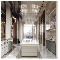 Éclairage de vitrine de bijoux haut de gamme, ensemble de présentoirs à bijoux en bois à LED pour vitrine, comptoir de présentation de bijoux, armoires de présentation