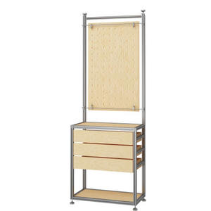 Armário Expositor de Perfil de Alumínio e Painel de Bétula, Móvel Comercial Simples e Moderno com Gavetas e Prateleiras - Product Image 5