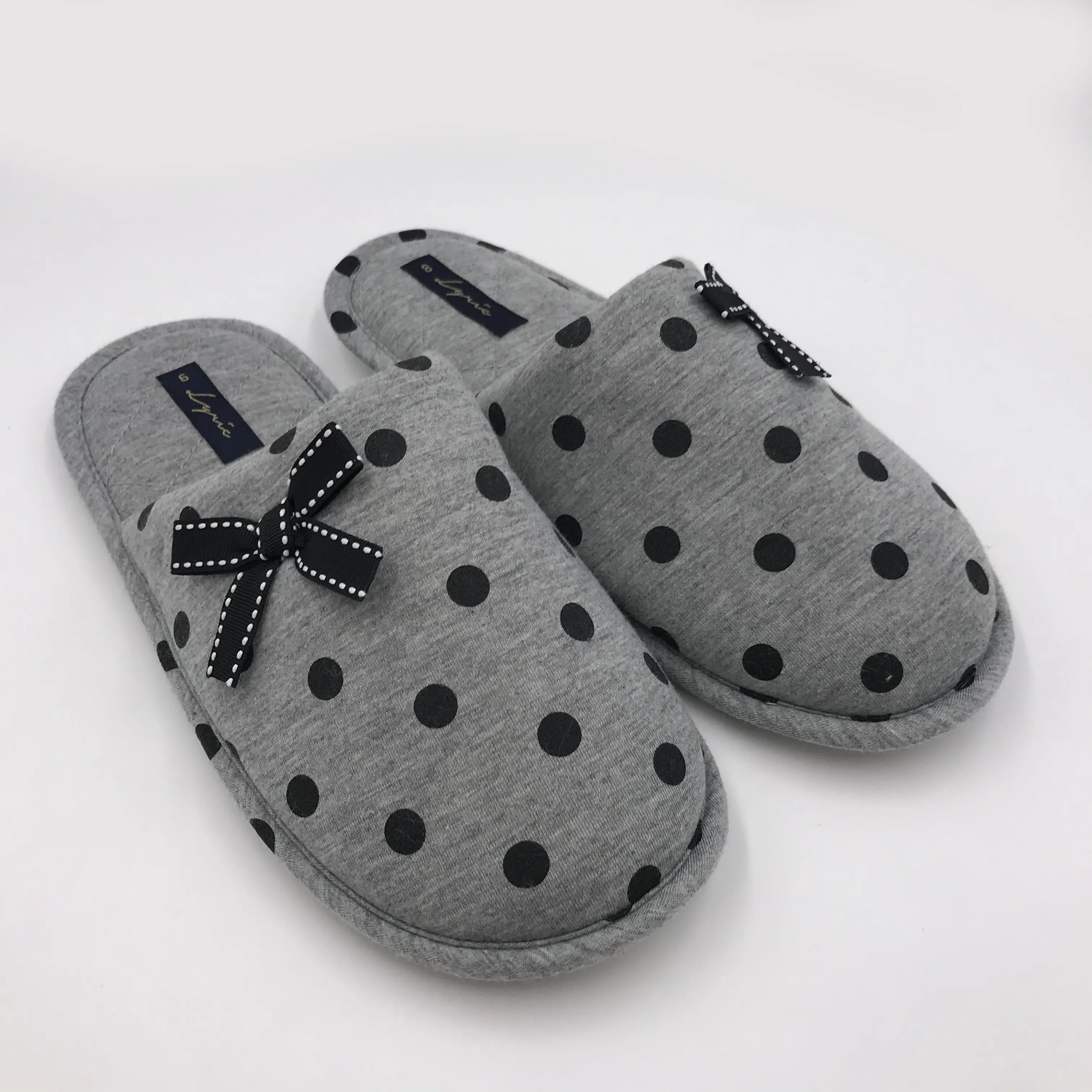 Dames Jersey Bovenste Boog Decoratie Indoor Muilezels Slides Slippers Online Met Goedkope Prijs