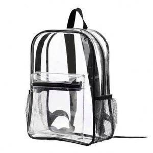 Large Capacity Transparent <b>Backpack</b> Waterproof PVC School Bag with Zipper Closure for Student Outdoor Travel Jelly Bag - Product Image 5