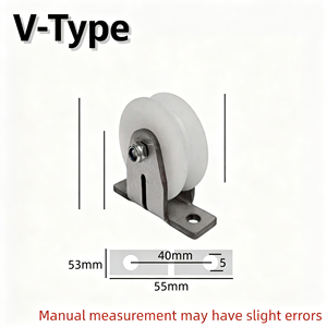 Rouleau de portail à gorge en V en acier inoxydable, double roulement, plaque de base, robuste, antirouille, pour usage extérieur, certifié CE, OEM - Product Image 4