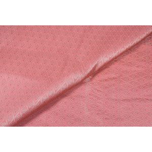 Triloki Flower Brocade <b>Fabric</b> Baby Pink Poly Brocade <b>Medium</b> Weight Woven Embroidered For Sari Apparel By The Yard - Product Image 3