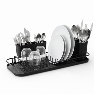 Draining Rack Carbon Steel And Plastic Adjustable Multifunction <b>Kitchen</b> Dish And Bowl <b>Storage</b> Oval Minimalist Design - Product Image 1