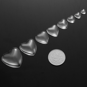 Cabochons en verre transparents en forme de cœur à dos plat de 8-30 mm, cabochons en cristal clair, camées pour la fabrication de bijoux DIY, fournitures V1007 - Product Image 5