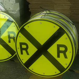 Segnale di Avvertimento Stradale Ferroviario a LED Solare Riflettente 24 Pollici Visibilità >800m Impermeabile IP65 Giallo Rosso Bianco - Product Image 2