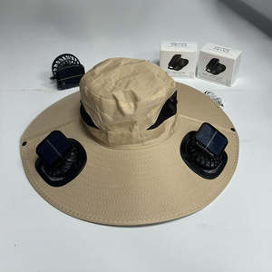 หมวกพัดลมพลังงานแสงอาทิตย์ หมวกพัดลมระบายความร้อนพลังงานแสงอาทิตย์ หมวกปีกกว้างสำหรับตกปลา เดินป่า ป้องกันแสงแดดกลางแจ้ง - Product Image 3