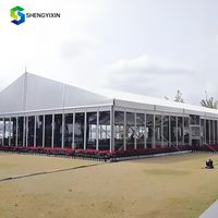 Tente de réception transparente en PVC à cadre en aluminium quatre saisons, imperméable, pour église et mariage, prix usine, 10x30, 15x20, 15x30, 15x40m