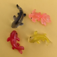 Miniaturas de Peces Koi en Resina, Figuras de Microresina para Slime, Decoración de Casa de Muñecas
