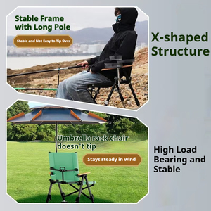 Chaise de pêche de type T améliorée, cadre en acier au carbone, angle réglable, bras extensible pour une pêche confortable - Product Image 4