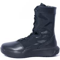 Bottes tactiques légères pour hommes avec fermeture éclair et lacets, bottes respirantes adaptées au travail et aux motos.