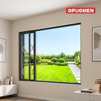 Fenêtres à battants en aluminium noir OPUOMEN NFRC à double vitrage en verre trempé pour maisons
