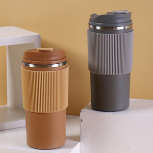 450ml Jieyang Lebo Portable Mode 304 En Acier Inoxydable Double Paroi Vide Boisson Tasse À Café Avec Caoutchouc De Silicone Antidérapant - Product Image 2