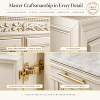 Armoire dressing en bois massif blanc crème de style européen avec coiffeuse, mobilier d'intérieur de villa moderne et luxueux