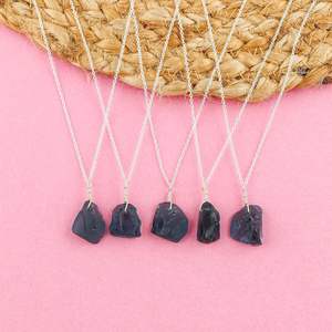 Collar con Colgante de Topacio Natural YASHEE, Piedra en Bruto, Cristal Curativo, Unisex, para Uso Diario - Product Image 3