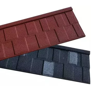 Tuile de toiture en métal enduite de pierre de type bardeau résistant aux intempéries d'usine avec des prix bon marché - Product Image 1