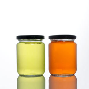 Faible QUANTITÉ MINIMALE DE COMMANDE Rond Clair Six arêtes Vide Conteneurs De Stockage Des Aliments Bougie Conserve Bocal En Verre avec Couvercles - Product Image 4