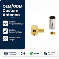 Conector MMCX Macho de Ángulo Recto de 90 Grados, 50 Ohmios, Chapado en Oro, para Cable Coaxial RG174 RG316, Compatible con OEM Personalizado