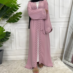 1838#B High Quality Pretty Pearls Abaya Jubah Dubai Muslim Arab Turkish Islamic EID Fashion Prayer <b>Dresses</b> Abaya - Product Image 5
