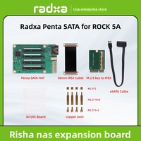 Carte d'extension Radxa Penta SATA avec interface PCIe pour Raspberry Pi ROCK 5A Mini NAS